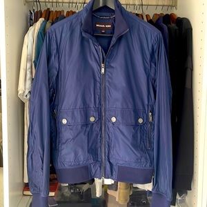 Michael Kors lightweight bomber. Size small. Navy blue.